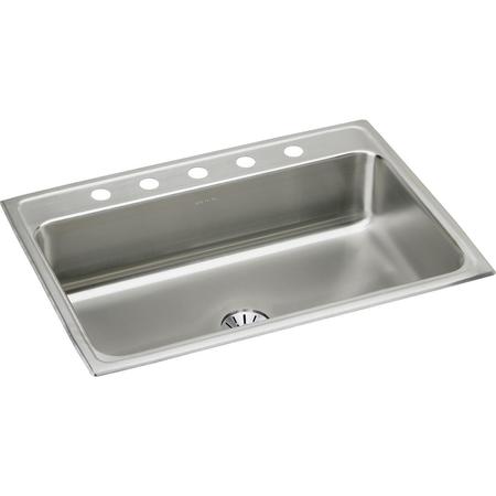 ELKAY Classic SS 31"x22"x7-5/8", Single Bowl Drop-in Sink with Perfect Drain LR3122PD5